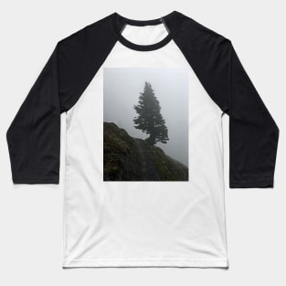 Solitary tree on a misty mountain top Baseball T-Shirt